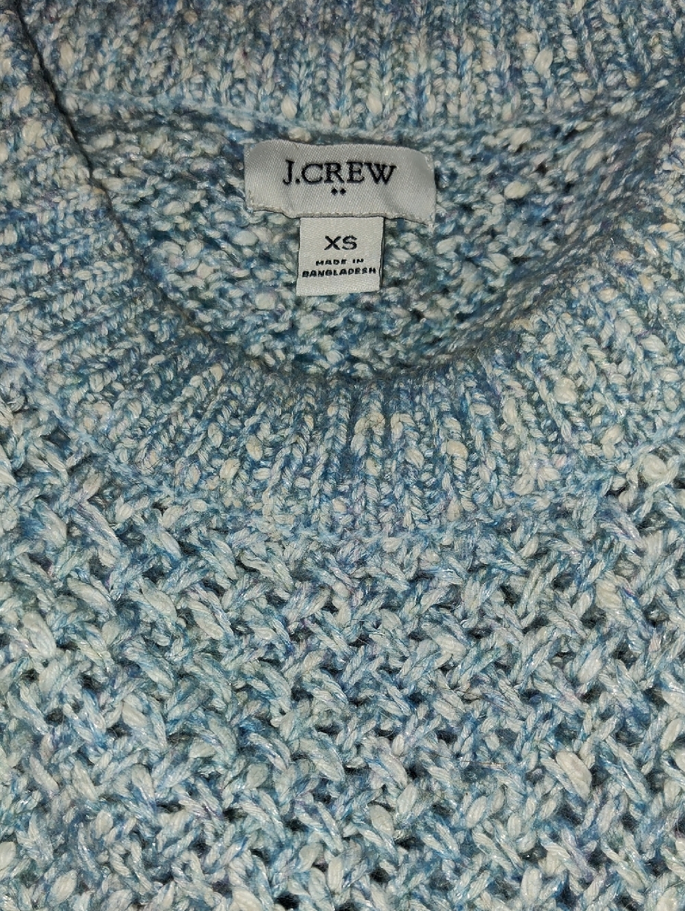 J. Crew Honeycomb Cable Baby Blue Sweater, xsmall - Picture 5 of 6